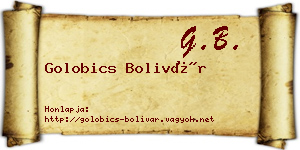 Golobics Bolivár névjegykártya